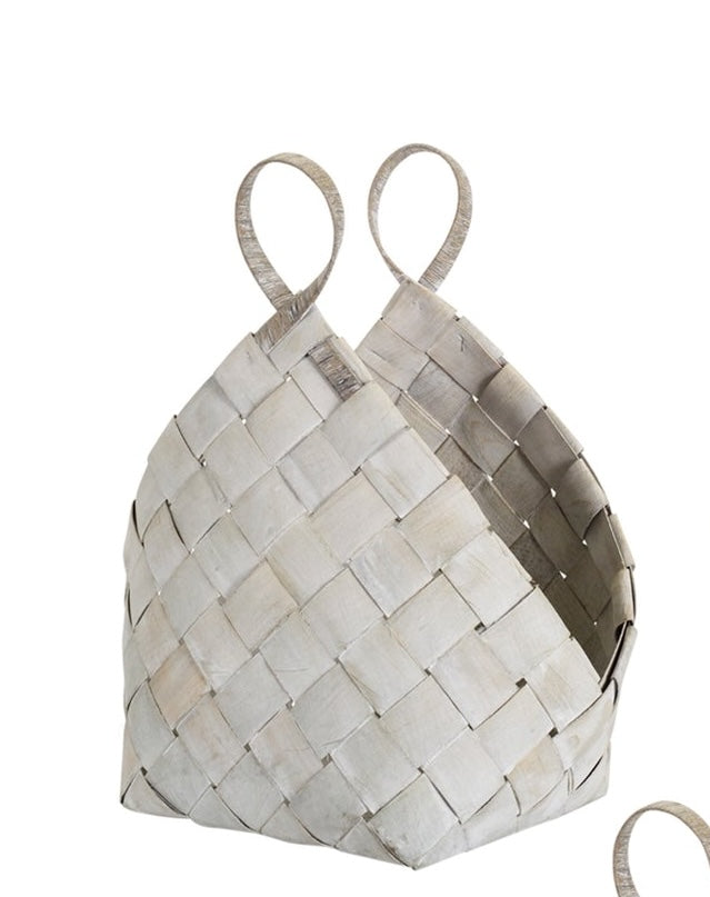 18X20 Basket (Single) Whitewash
