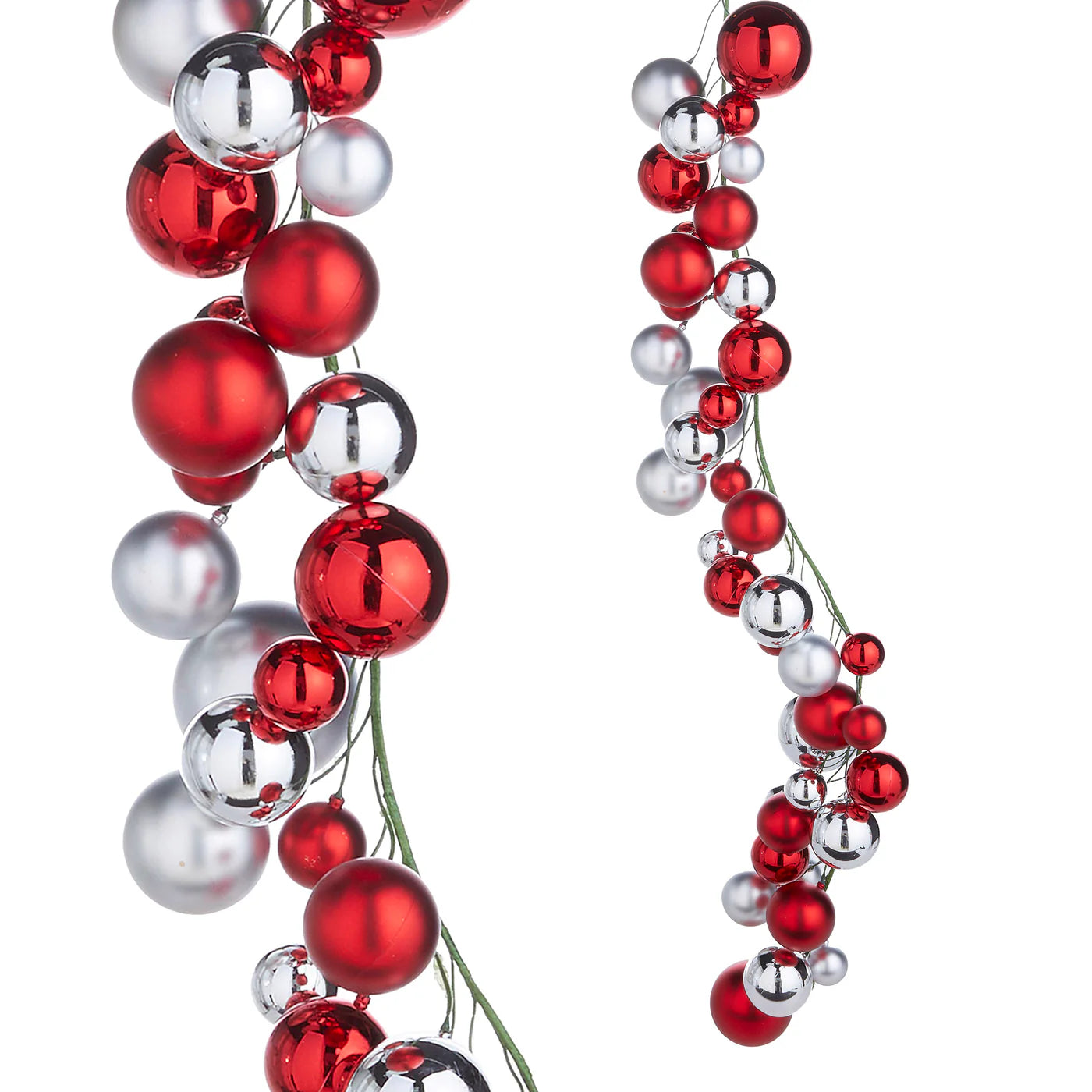 6' Red and Silver Ball Garland