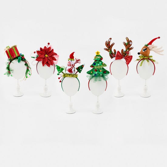 Holiday Headbands, 6 ASST, Fabric, 8"-12"