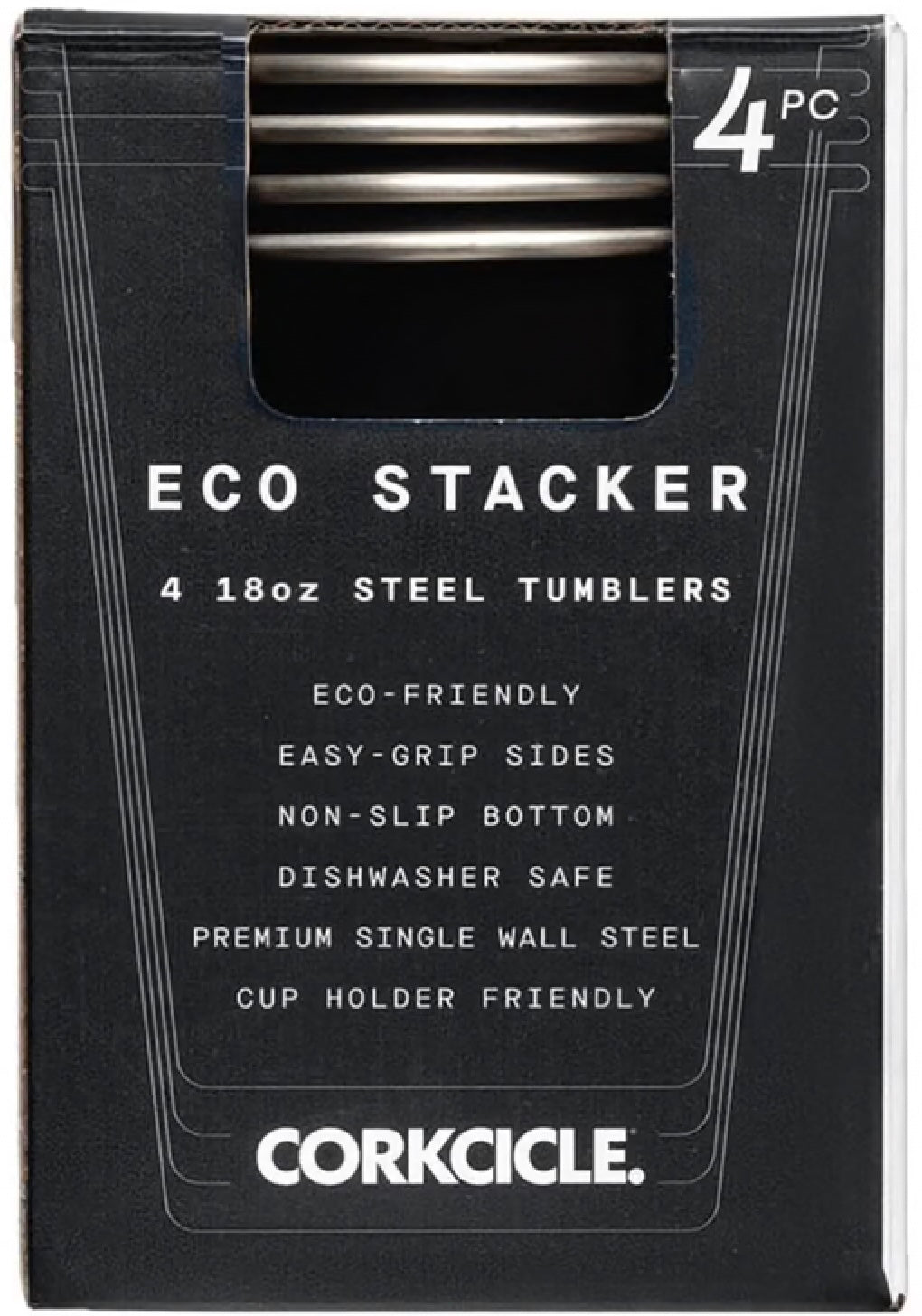 Matte Black Eco Stacker 4 Pack, 18oz per cup with LSU Tigers Primary Mark Laser
Etched Logo