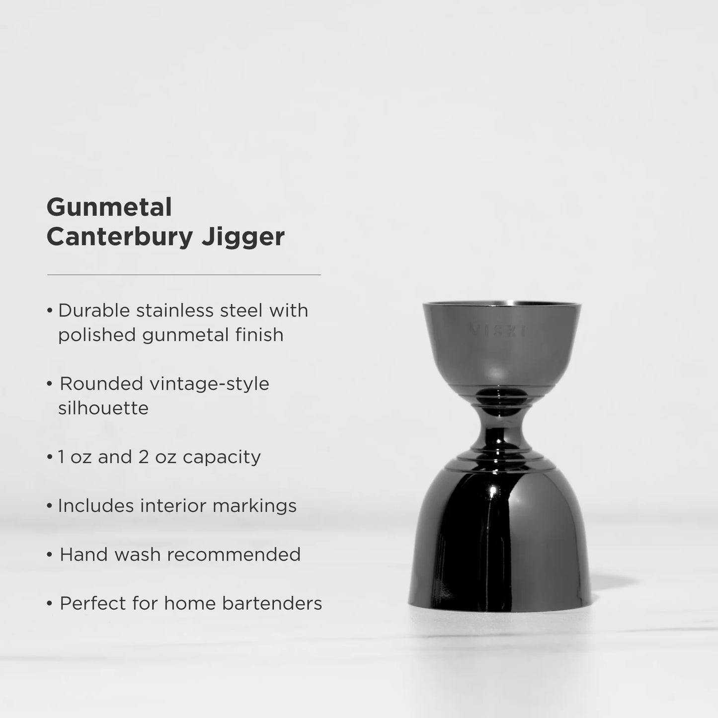 Gunmetal Canterbury Jigger by Viski