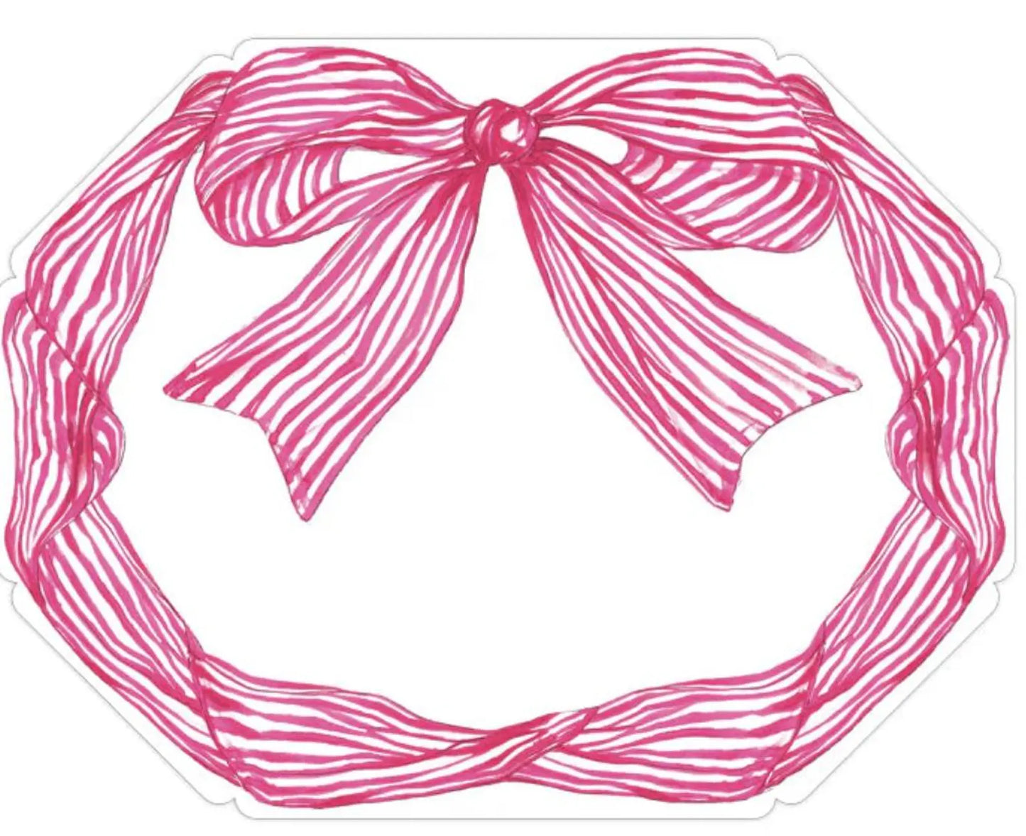 Posh Die-Cut Placemat-Handpainted Hot Pink Striped Bow (Posh)
