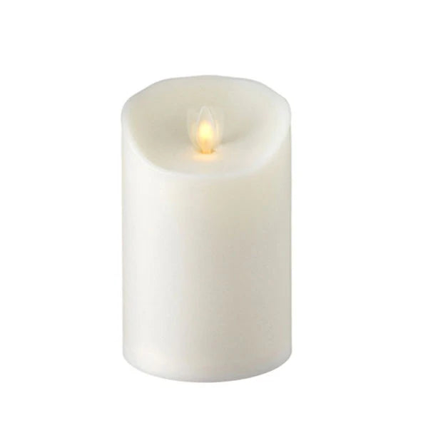3.5" x 5" Moving Flame Ivory Pillar Candle