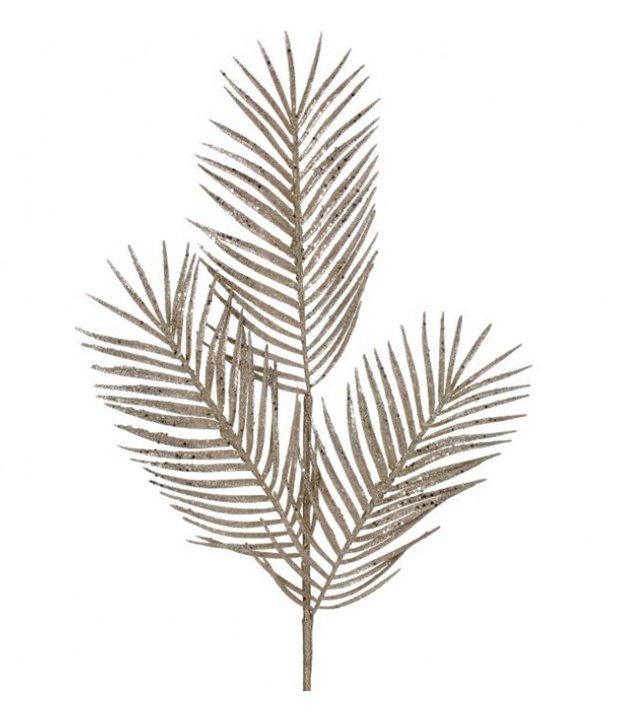 34" Glitter & Mica Triple Palm Leaf Spray