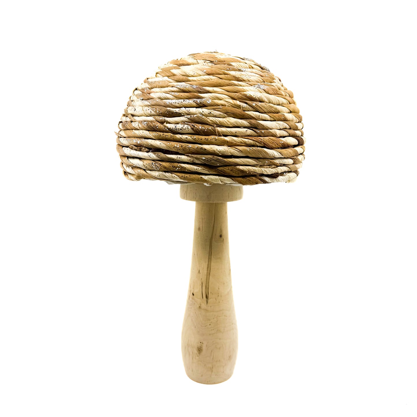 14" Glitter Corn Husk Mushroom