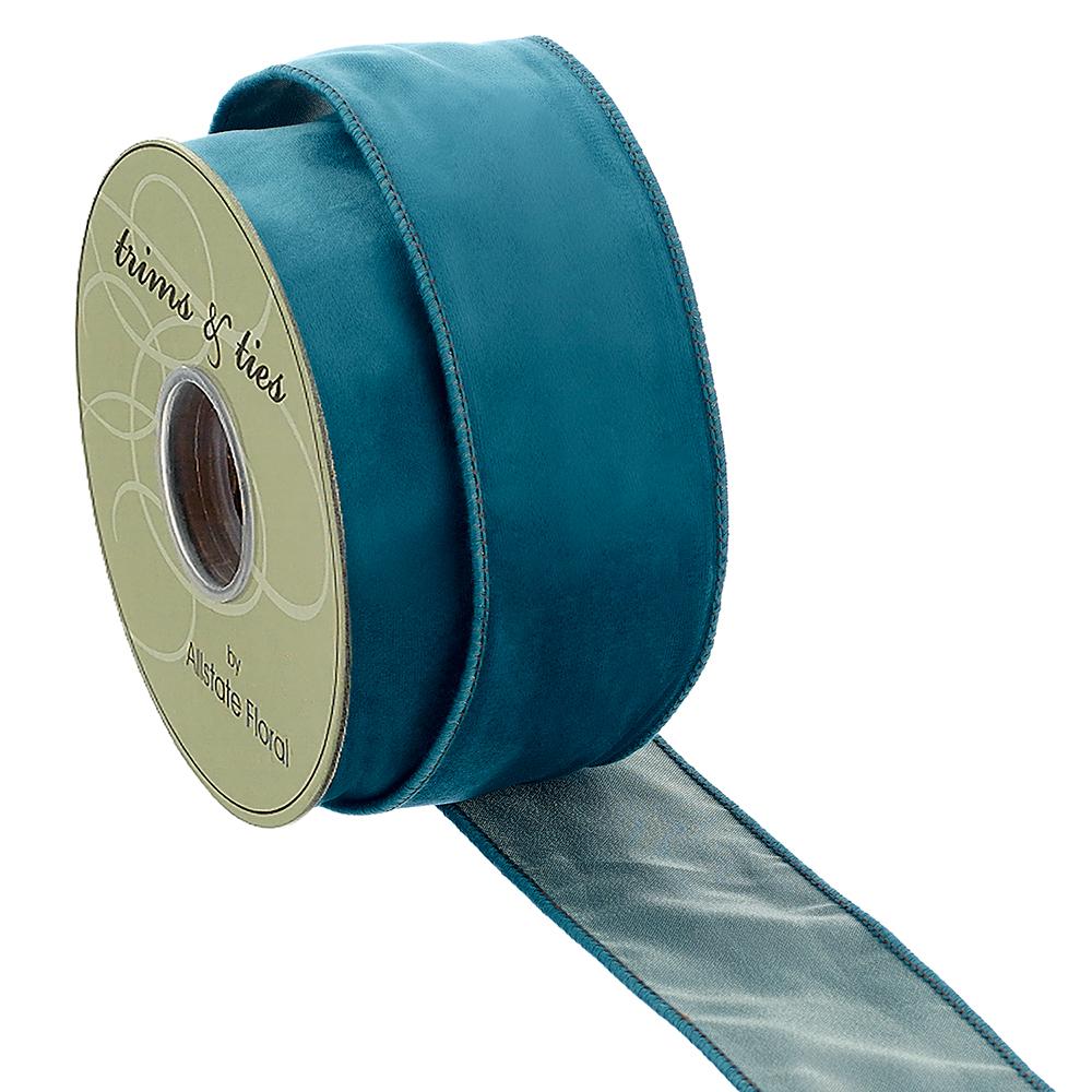 2.5" X 10yds Velvet Ribbon - Teal