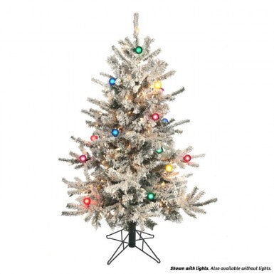 4.5' X40"D Lit Flocked Slim Vail