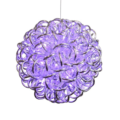 6" Spiral Orb - Silver - RGB lights (3/ Box)