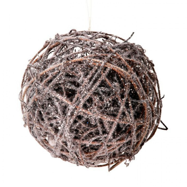 5" Ornament Frosted Vine Ball
