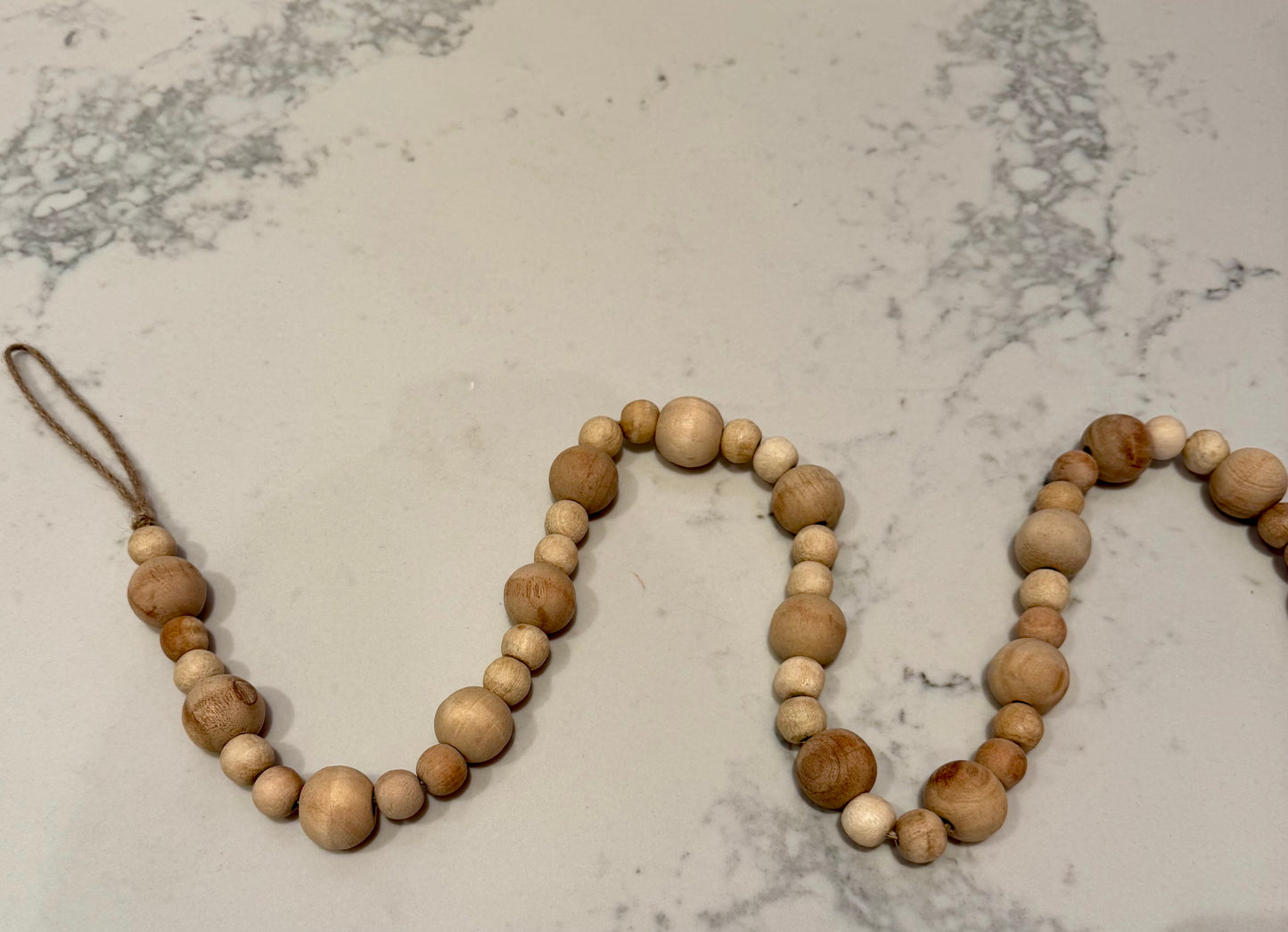 60" Wood Bead Garland