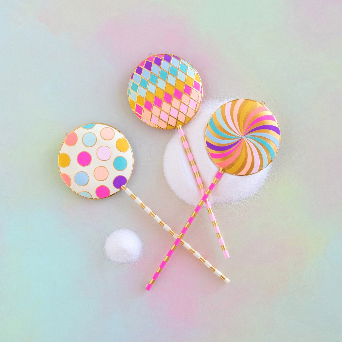 Small Lollipop Display, 3 ASST, Papermache, 16.5"
