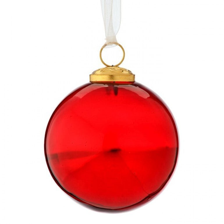 4" Glass Ombre Ball Ornament Red