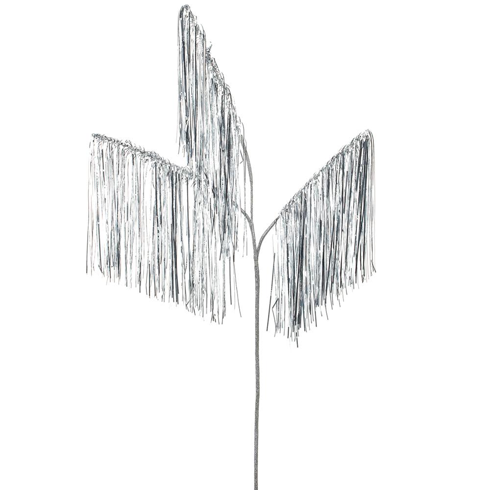 40" Tinsel Hanging Spray X3 Silver