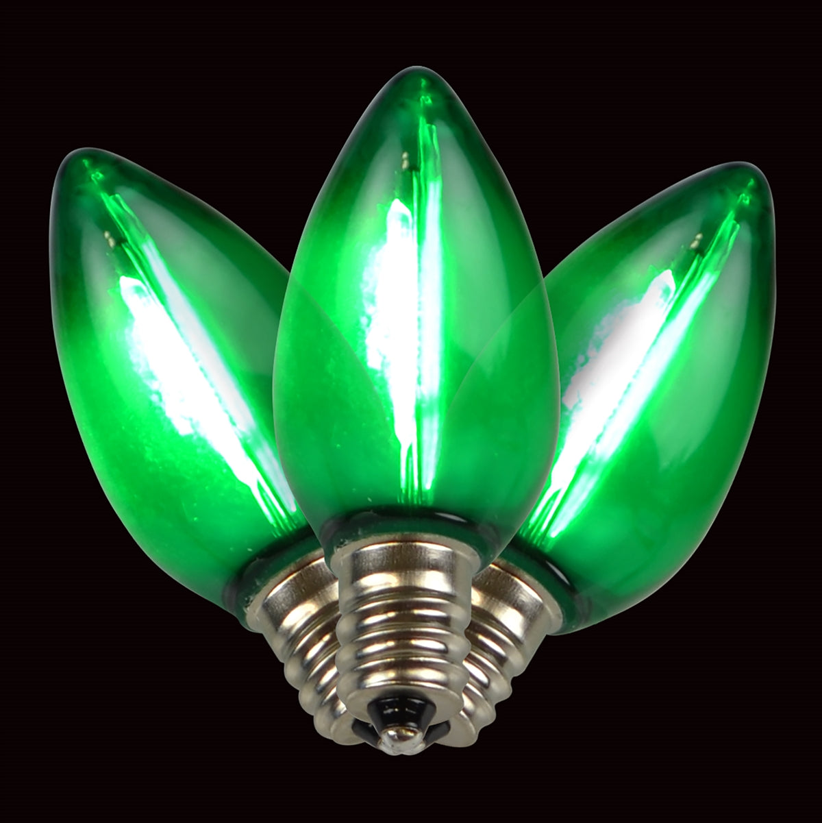 LED C7 Green Transparent Smooth Bulb