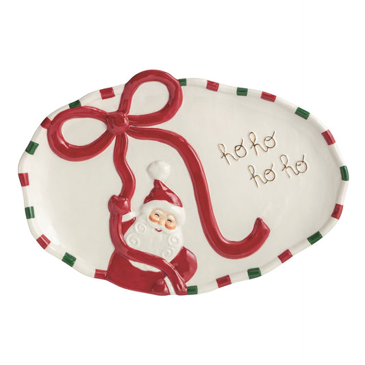 Hanging Bow Santa Platter