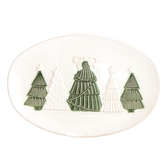 White Christmas Tree Platter