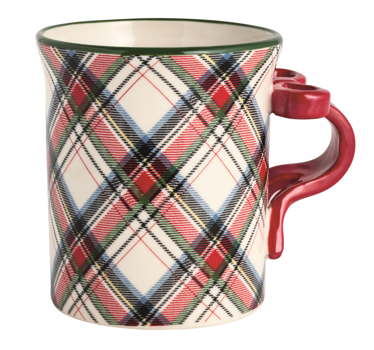 Bow Tartan Figural Handle Mug