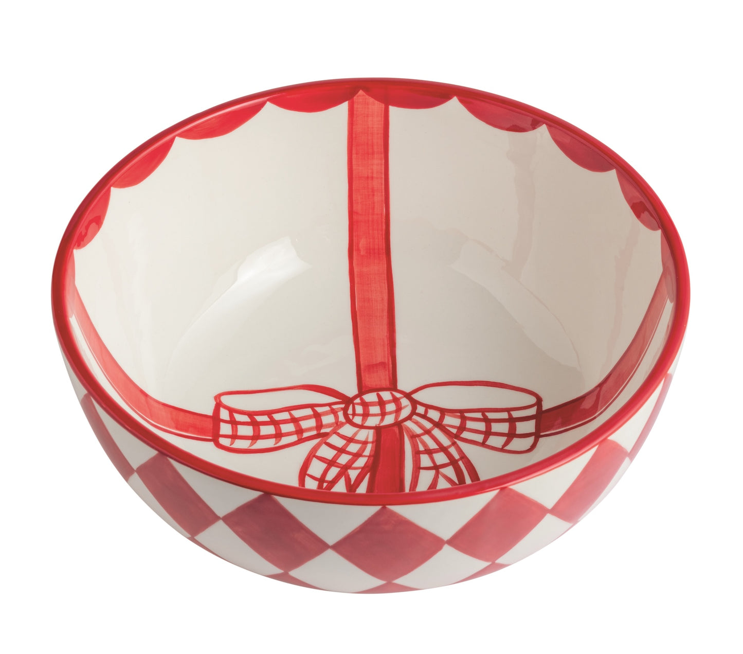 Red Check Bow Bowl