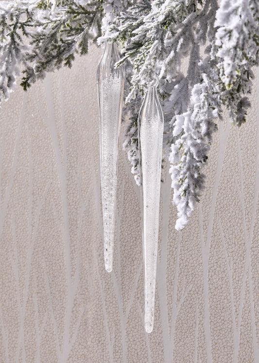 10.5" Glitter Icicle Ornaments
