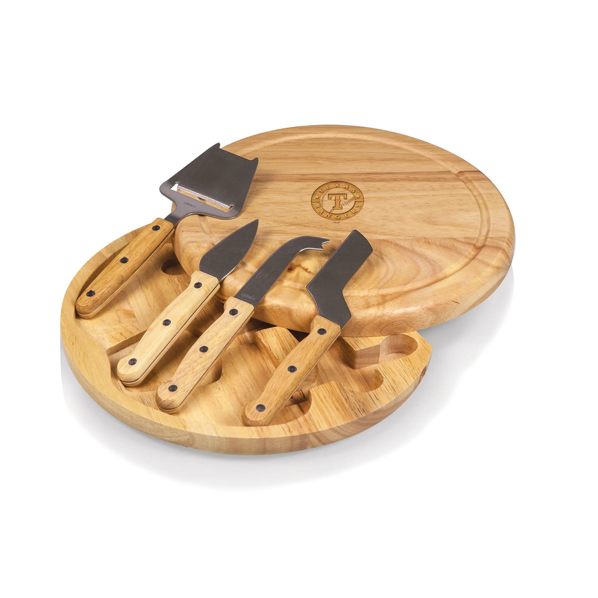 Texas Rangers - Circo Cheese Cutting Board & Tools Set, (Parawood)