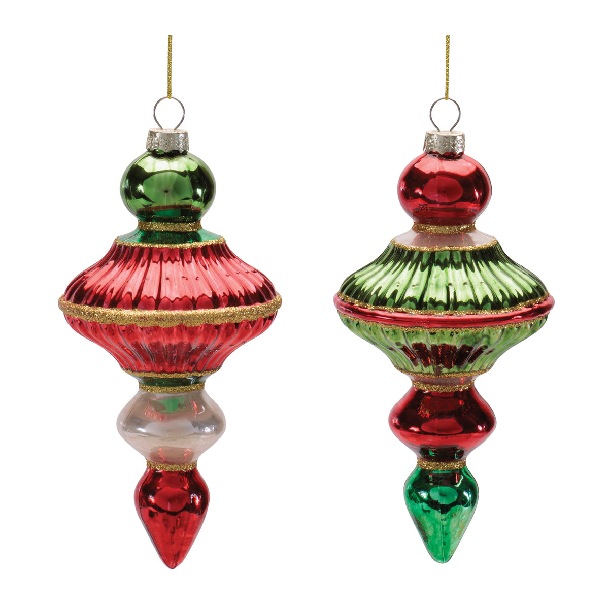Drop Ornament (2 Asst) 6.75"H Glass