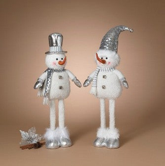 25"H Plush Holiday Telescoping Snowman, 2 Asst