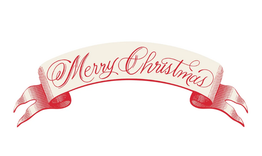 Red Merry Christmas Banner Table Accent