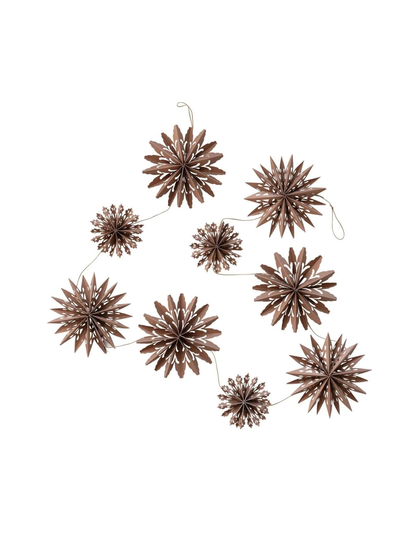 72"L x 6"H Recycled Paper Folding Snowflake Garland in Kraft Box, Brown