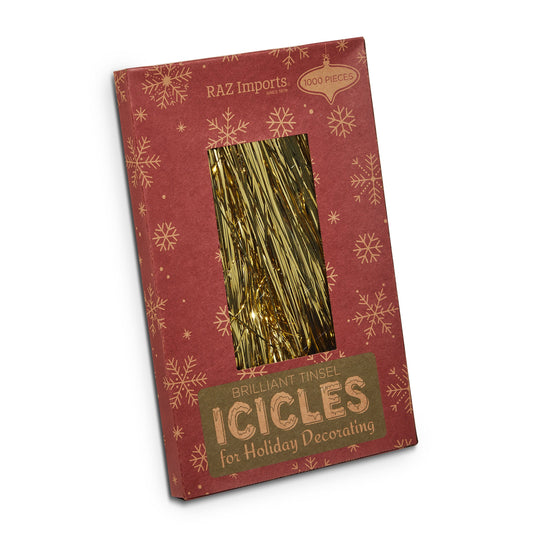 18.5" Boxed Gold Tinsel Strands