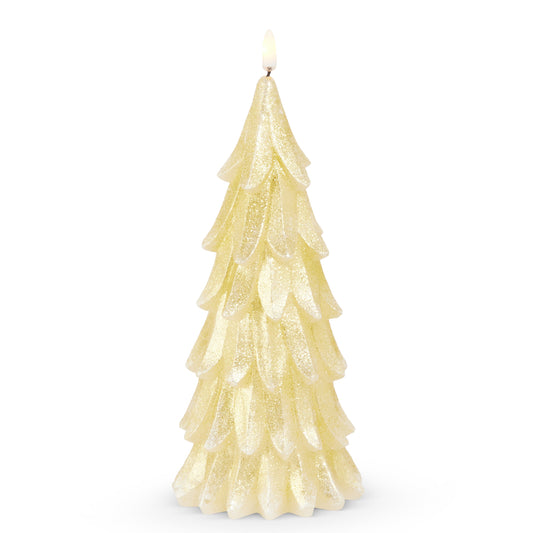 9.5" Glittered Gold Tree Candle