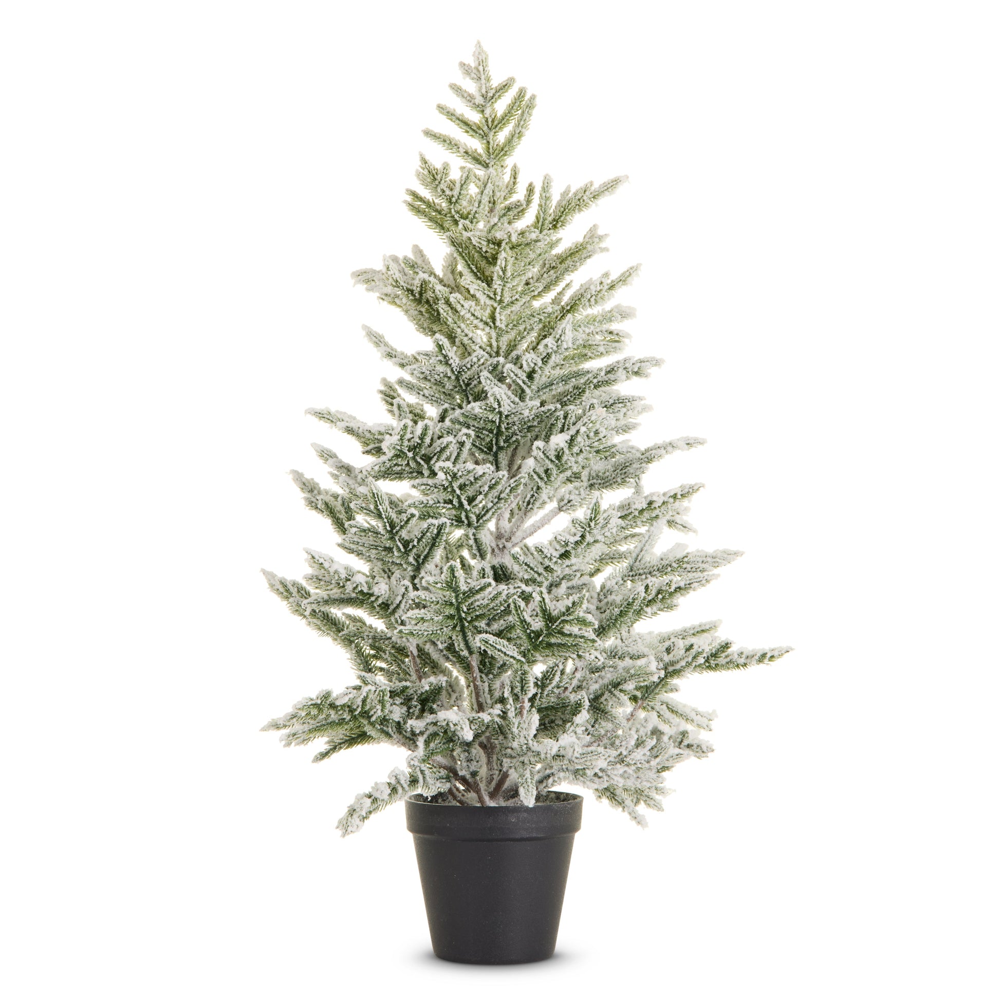 24" Potted Flocked Pine Tree