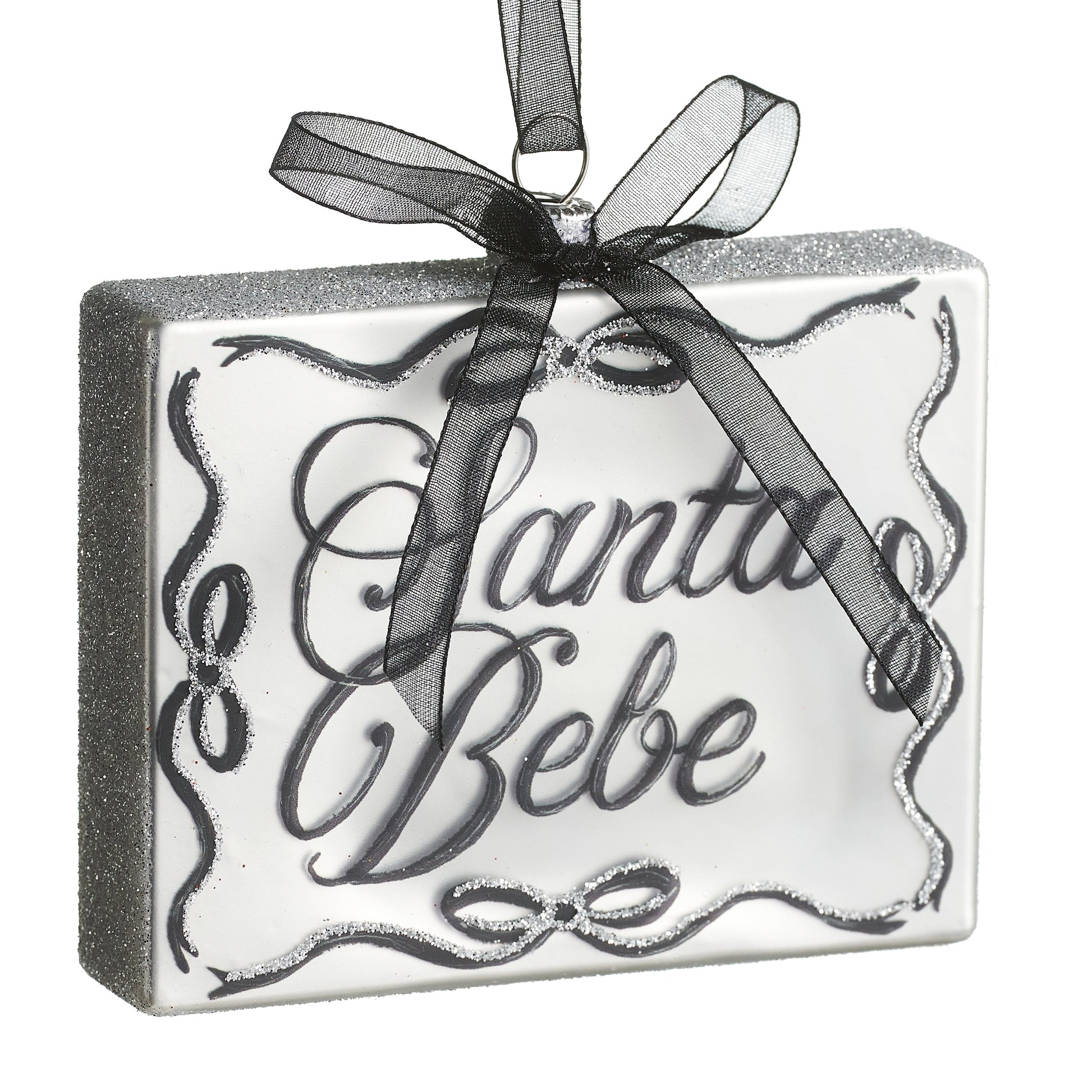 4" Santa Bebe Rectangle Ornament