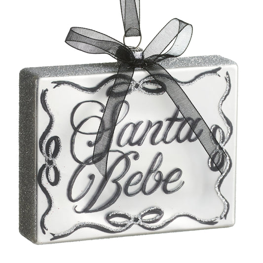 4" Santa Bebe Rectangle Ornament