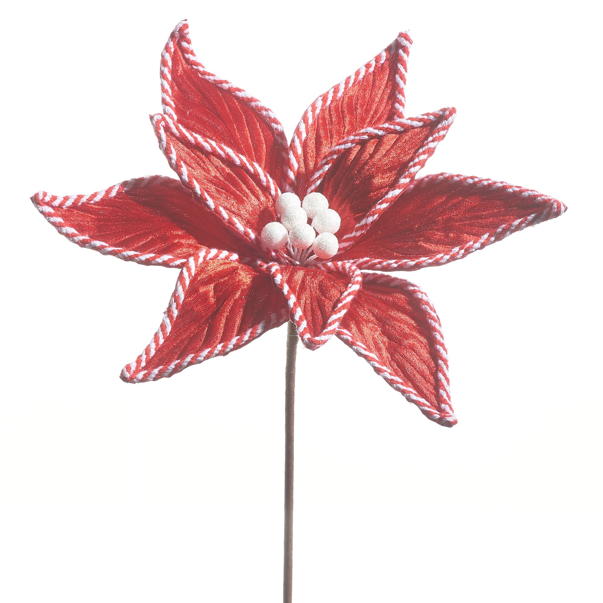 23" Red Velvet Poinsettia Stem