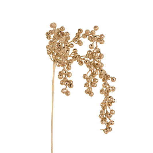 31" Platinum Glitter Hanging Berry Spray gold
