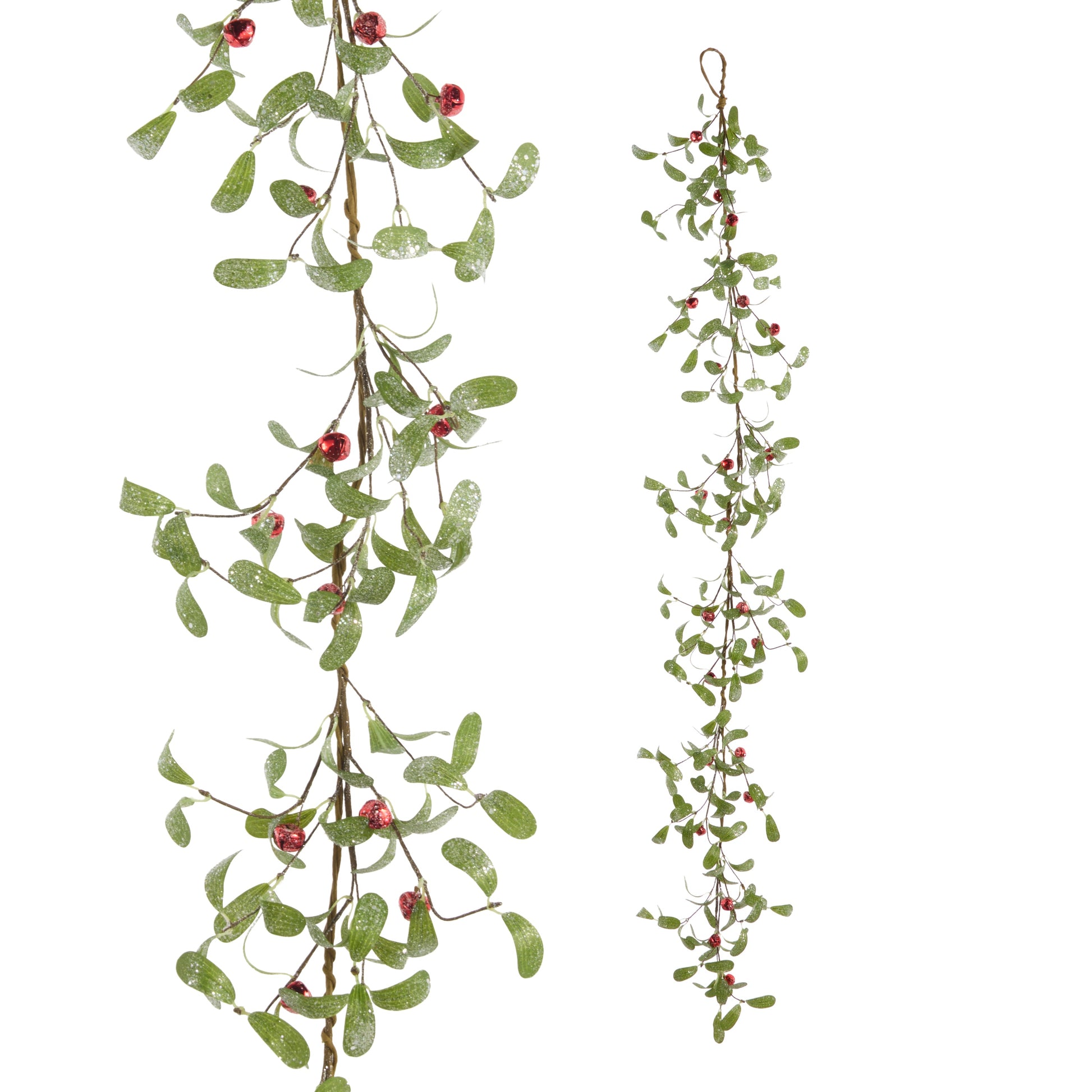 6' Mistletoe and Red Jingle Bell Garland
