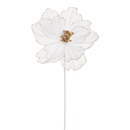 21" White Sheer Flower Stem