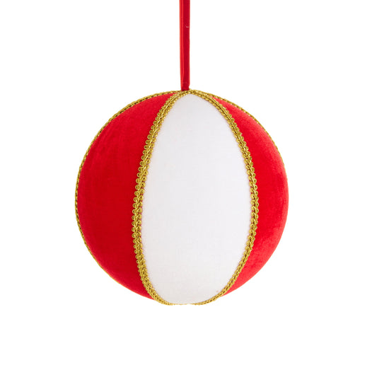 8" Red and White Stripe Ornament