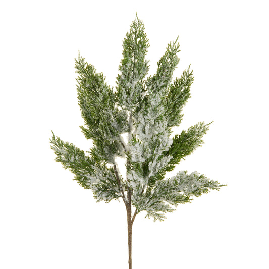 25"Flocked Cedar spray