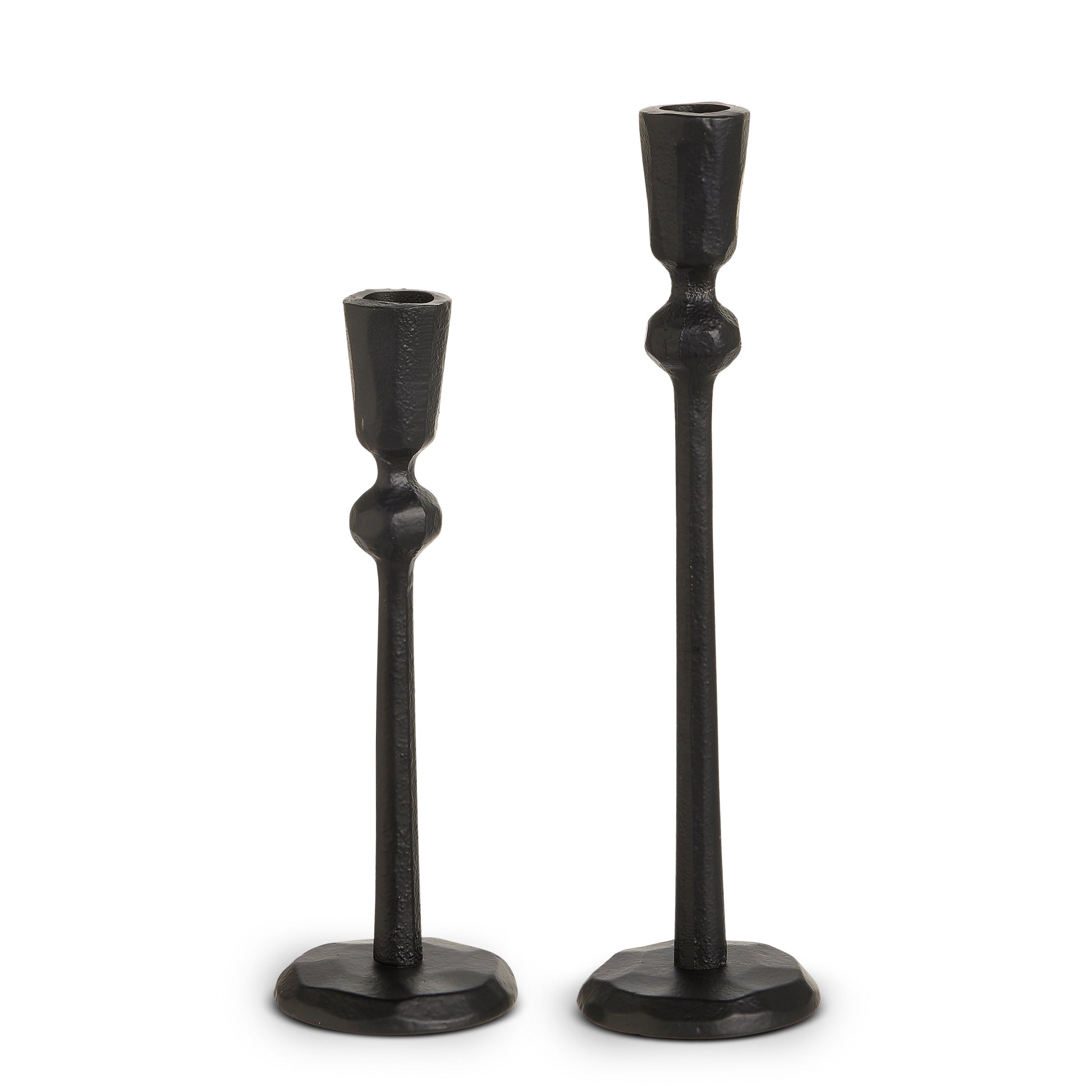 11" Black Iron Candlesticks