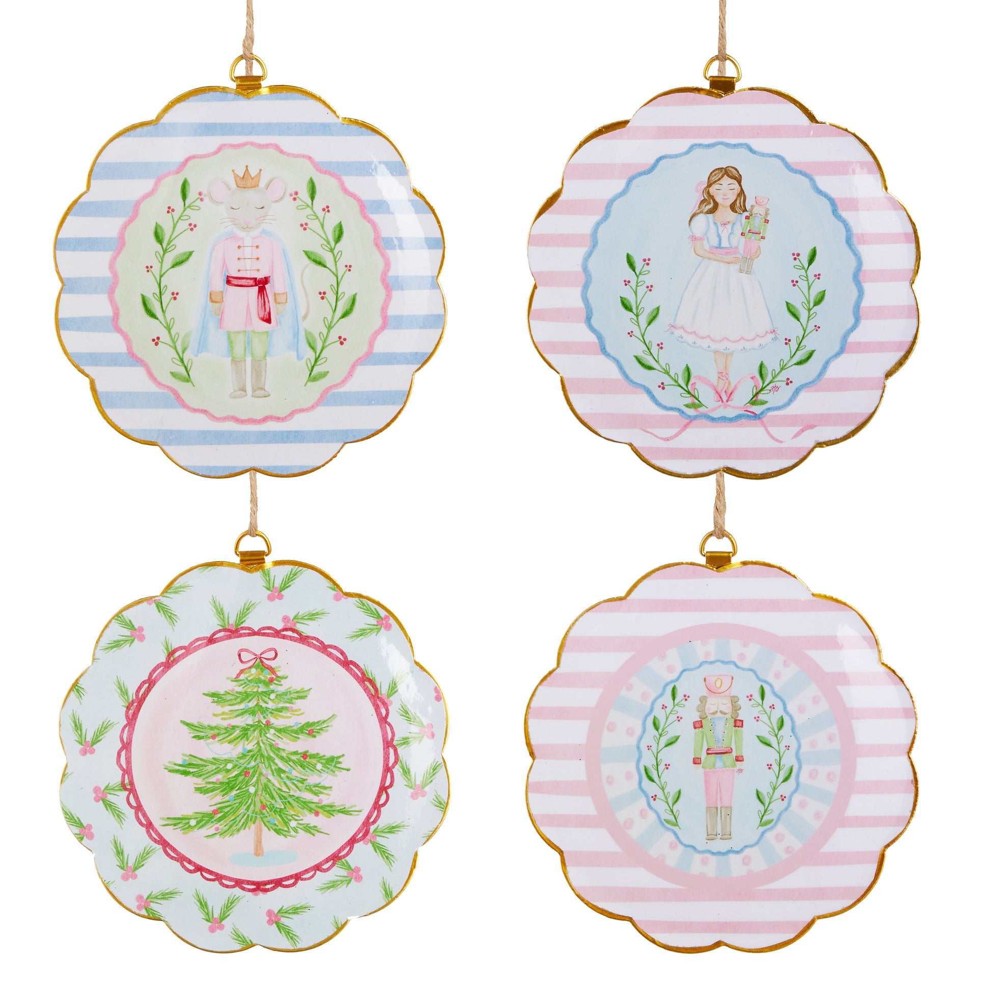 6" Pastel Nutcracker Scalloped Frame Ornament