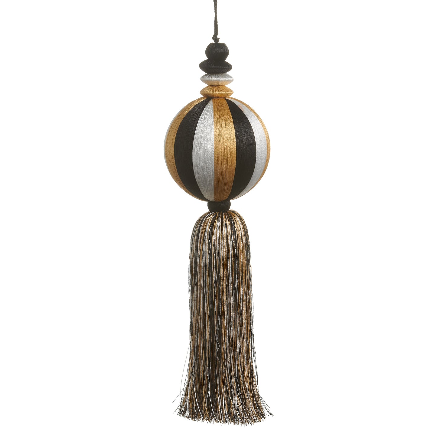 4" Champagne Yarn Tassel Ball Ornament