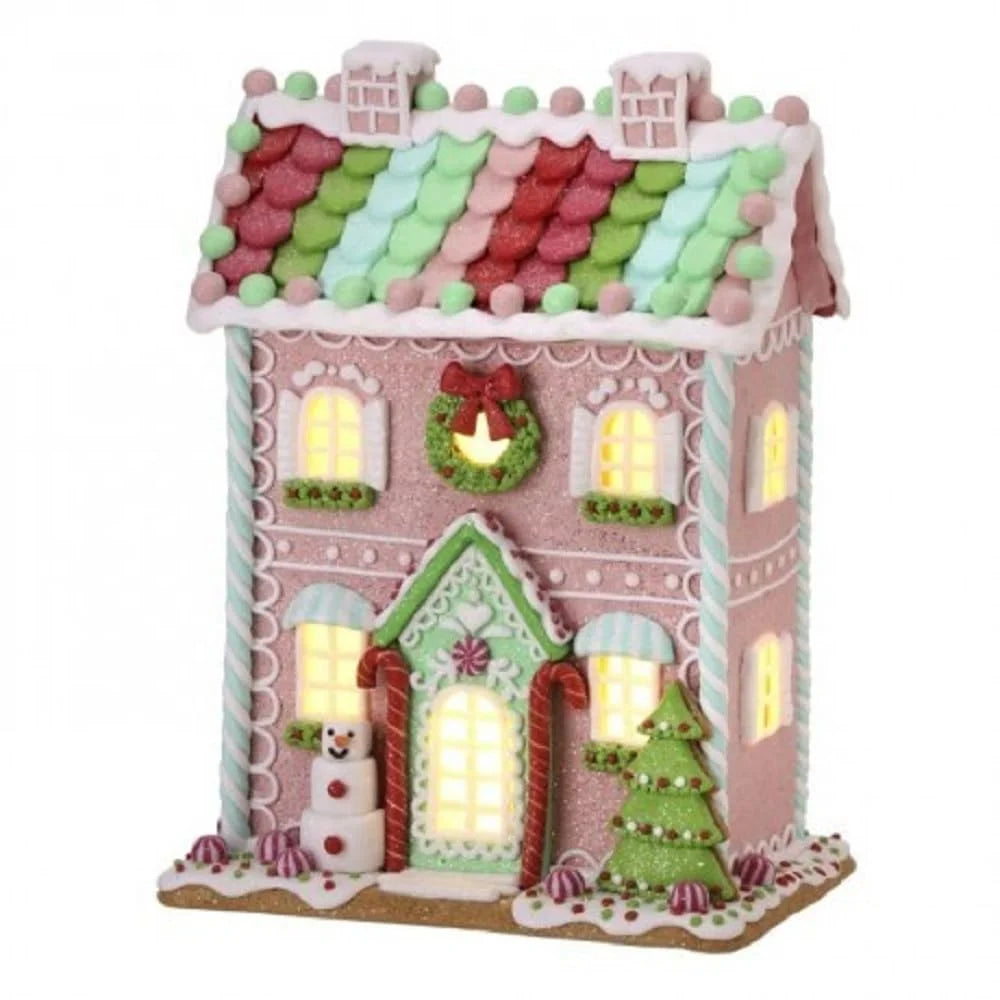 14"Led/Bty/Tmr Sweet Treats House