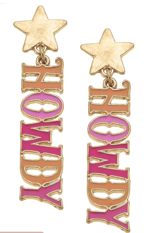 Howdy Star Enamel Earrings IN Sunset Multi