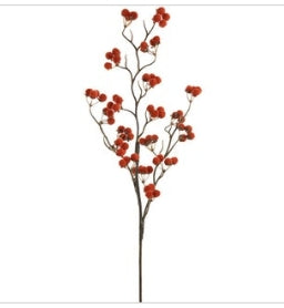 35" Pompon Berry Spray Red