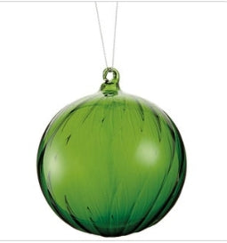 4" Glass Ball Orn Green