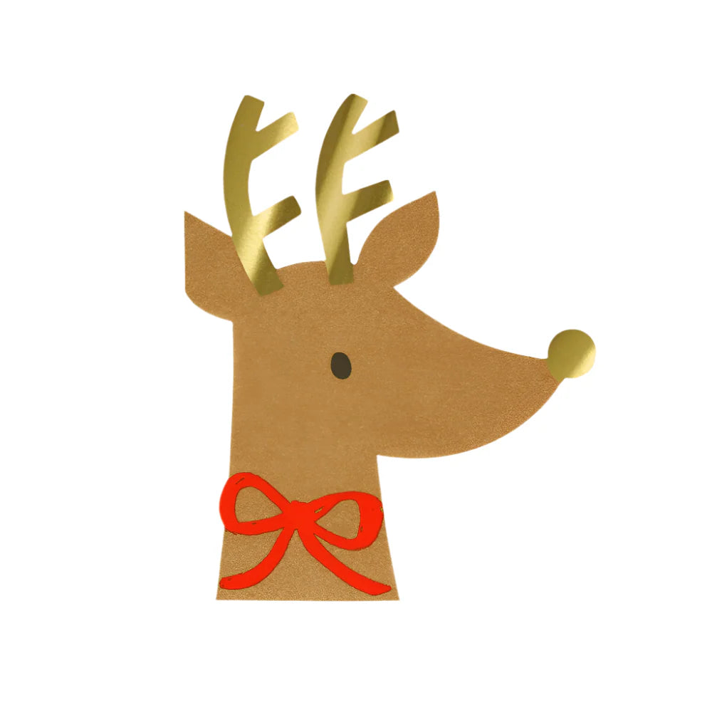 Reindeer With Red Bow Napkins