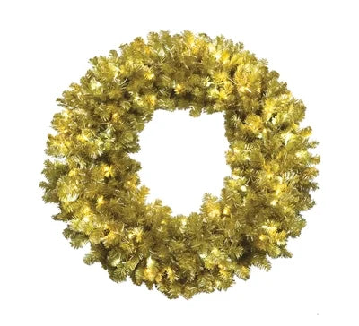 60" diam. Champagne Oregon Gold Fir Wreath LED