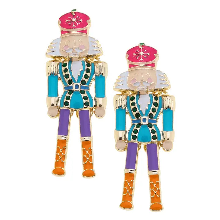Nutcracker Enamel Soldier Earrings in Multi