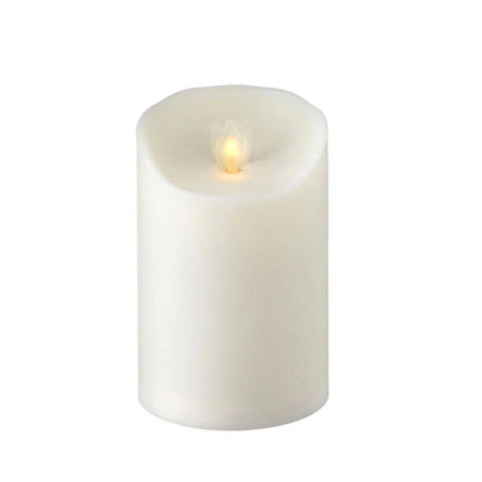 3.5" x 5" Moving Flame Ivory Pillar Candle